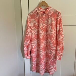 D & Co.  Womens Pink White Beach Cover-up Size L Spring Summer